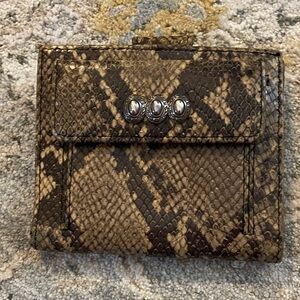 Brighton Snake Skin Embossed Leather Bifold Wallet